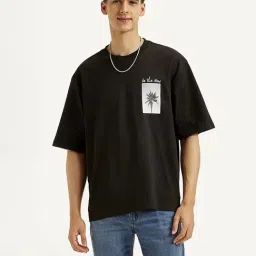 Levi's Black Cotton Loose Fit Printed T-Shirt-picture-43