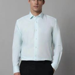 Louis Philippe Blue Cotton Regular Fit Shirt-picture-8