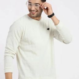 SHOWOFF Off White Acrylic Slim FitSweatshirt-image-78