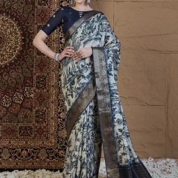 Saree Mall Off White Viscose Self Saree with Blouse Piece-picture-19