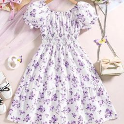 Bolly Lounge Girls Purple Floral Party Dress-image-46