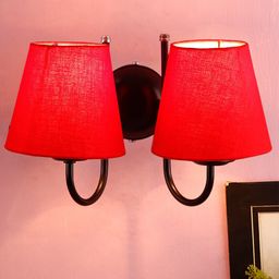 Devansh Red Traditional Armed Sconce Wall Lamp-64