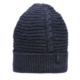 513 Men Navy Blue  Self Design Beanie Cap-44