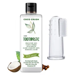 Coco Crush Set Of 2 Ayurvedic Fluoride Free Liquid Toothpaste & Soft Finger Brush - 200 ml-picture-49