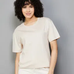 Fame Forever by Lifestyle Beige Regular Fit T-Shirt-picture-9