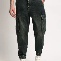 The Bear House Blue Cotton Regular Fit Cargo Jeans-picture-37