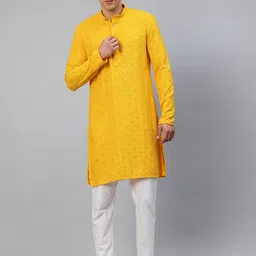 Luxrio Men Geometric Embroidered Sequinned Kurta-picture-44
