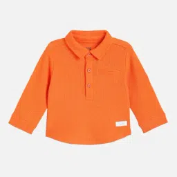 MINIKLUB Boys Peach Knit Long Sleeve Solid Shirt-picture-21