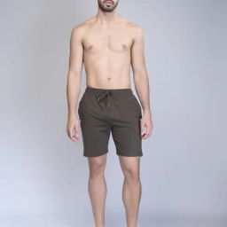 Ramraj Green Cotton Slim Fit Solid Shorts-image-56