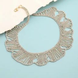 SOHI Gold Party Designer Stone Statement Necklace-32