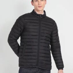 Arrow Sport Black Regular Fit Quilted Jacket-image-64