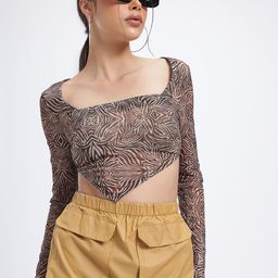 glitchez Canvas Crush Abstract Print Crop Top-picture-13