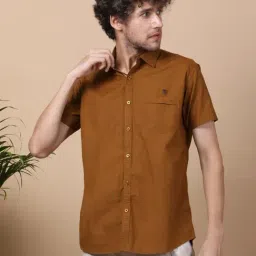 Kuons Avenue Brown Slim Fit Shirt-image-64