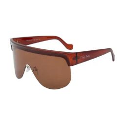 Ted Smith Brown Shield UV Protection Unisex Sunglasses-image-51
