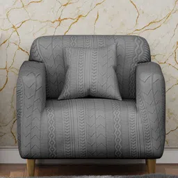 Lukzer Grey Printed Sofa Cover With Arms-image-92