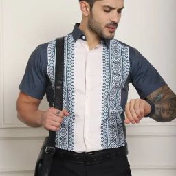 Indian Needle Charcoal Regular Fit Printed Shirt-picture-9