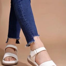 Shoetopia Women's White Ankle Strap Sandals-image-56