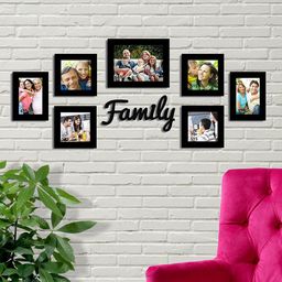 Art Street Black Solid Set Of 7 Wall Photo Frames-12