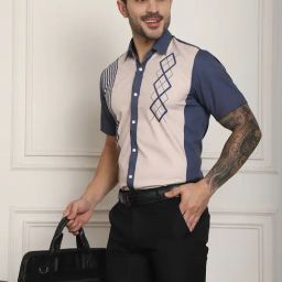 Indian Needle Cream Regular Fit Printed Shirt-image-13