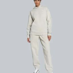 Puma Beige Plain Sports Sweatshirt Joggers Set-image-31