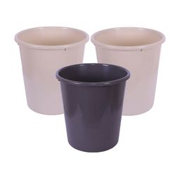 Kuber Industries Grey & Beige 3 Pieces Open Dustbins 7 L Each-60