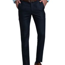 Raymond Blue Slim Fit Checks Trousers-image-25
