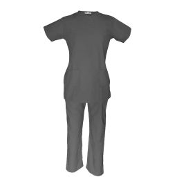 LOYAL NEEDS Y Neck Short Sleeves Double Stitch Scrub Suit Customised Polycotton Fabric FSYGR L Size For Female-image-56