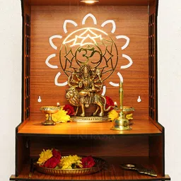 Ekhasa Brown Textured Wooden Pooja Mandir-image-50