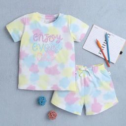 Bumzee Girls Multi Half Sleeves T-Shirt & Short Set-image-74