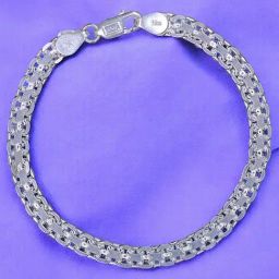 Taraash 925 Sterling Silver Beaded Bismark Chains Bracelet for Men-image-51