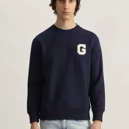 Gant Blue Cotton Regular Fit Sweatshirt-image-15