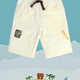 MINIKLUB Kids White Printed Shorts-image-0