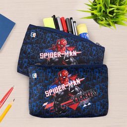 Kuber Industries Kids Set of 2 Spider Man Graphic Printed Pen Pencil Pouchs-28