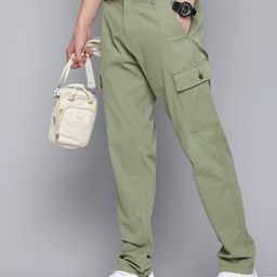 Flying Machine Men Relaxed Tapered Fit Cargos Trousers-image-39