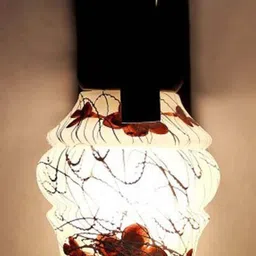 Somil Premium Designer Glass Wall / Night Lamp Elegant & Stylish Dcor Accent for Modern Interiors, color- Brown, White, Size:- 18.5 X 31.5 X 30 CM-image-88