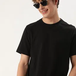 Mast & Harbour Men Solid Pure Cotton Bio Finish T-shirt-picture-29