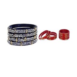 SOMIL Set of 24 Blue Alloy Bangles-image-60