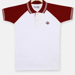 CHIMPRALA Boys White & Red Polo Collar T-shirt-picture-49
