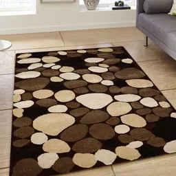 PRESTO Brown & Beige Printed Hand-Tufted Anti-Skid Woolen Carpet-48