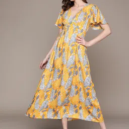 Label Ritu Kumar Floral Printed Empire Maxi Dress-image-73