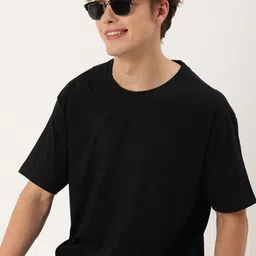 Mast & Harbour Men Solid Pure Cotton Bio Finish T-shirt-picture-46