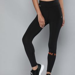 HRX by Hrithik Roshan Women Black Brand Logo Detail Training Tights-picture-8