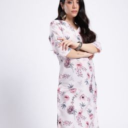 Anouk Rustic Floral Printed V-Neck Straight Kurta-image-59
