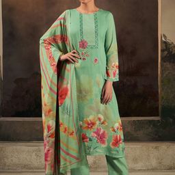 Stylee LIFESTYLE Embroidered Pure Silk Unstitched Dress Material-image-36