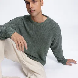 glitchez Comfy Rib Knit Drop-Shoulder Pullover-image-7
