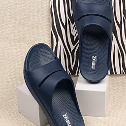 NEOZ Men Navy Blue Rubber Slip-On-image-2