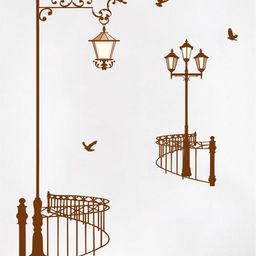 rawpockets Brown Street Lamp Wall Stickers-image-33