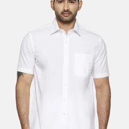 Ramraj Men White Original Regular Fit Solid Ethnic Shirt-image-9