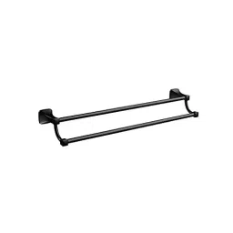 RN Stainless Steel Black Chrome Finish Wall Mount Towel Holder for Bathroom, 8002-image-3