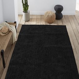 Saral Home Black Solid Anti-Skid Carpet-52